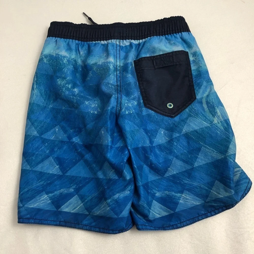 Old Navy blue green drawstring swim trunks S = 6/7